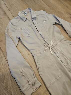 PAIGE Blaire Utility Jumpsuit Vintage Eros Rose Pink Denim Tie Waist Sz 0
